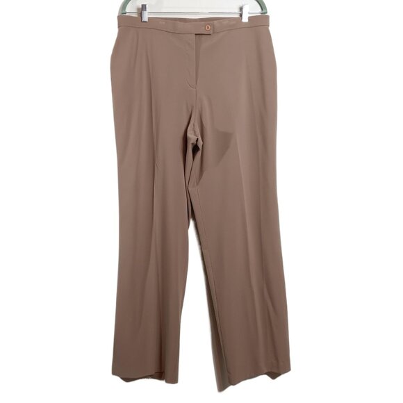 Stonebridge Dress Pants Women’s 16 Tan Relaxed Straight Office Career Workwear - Picture 1 of 5